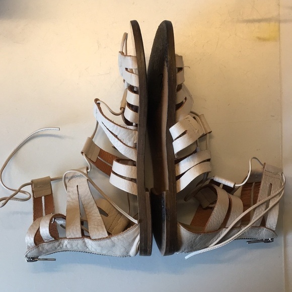 J. Crew Lace Up Cream Gladiator Sandals. P/A1117/5 - Picture 6 of 9